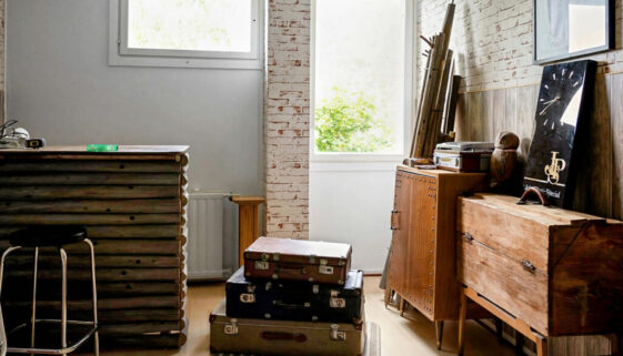 Suitcases in room